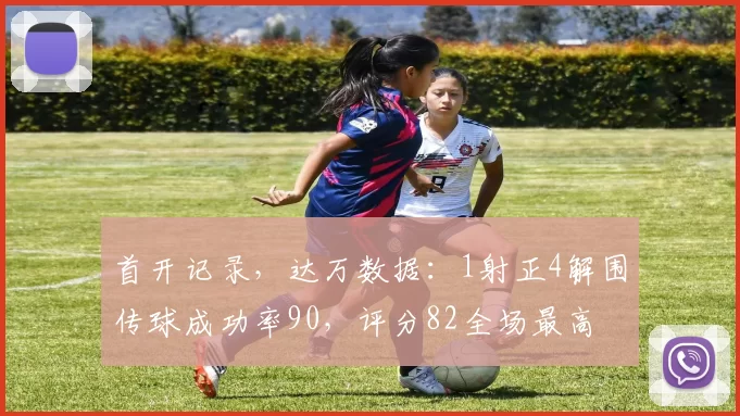 首开记录，达万数据：1射正4解围传球成功率90，评分82全场最高